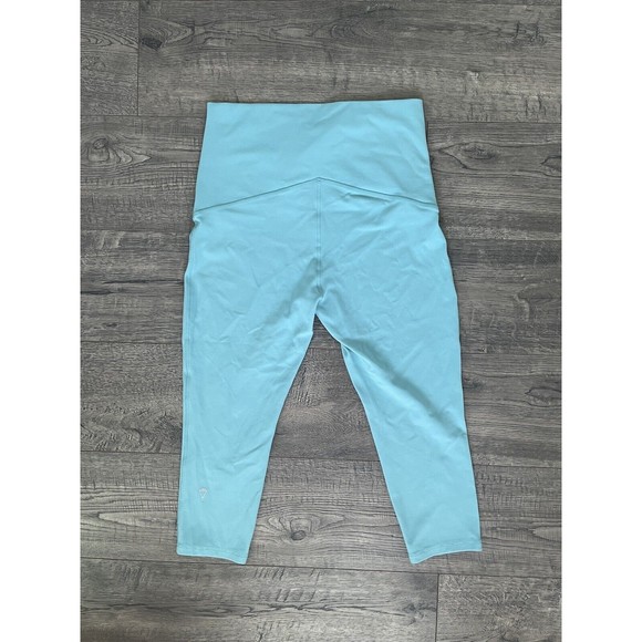 Ivivva Cropped Leggings Size 12 Aqua Blue - Picture 2 of 3